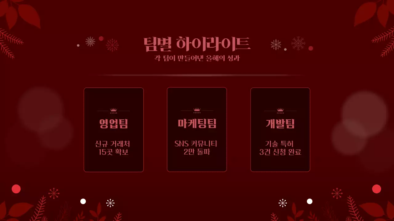 레드 연말 송년의밤 연말행사