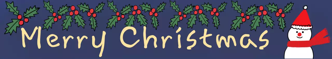 남색 아기자기한 크리스마스 카드