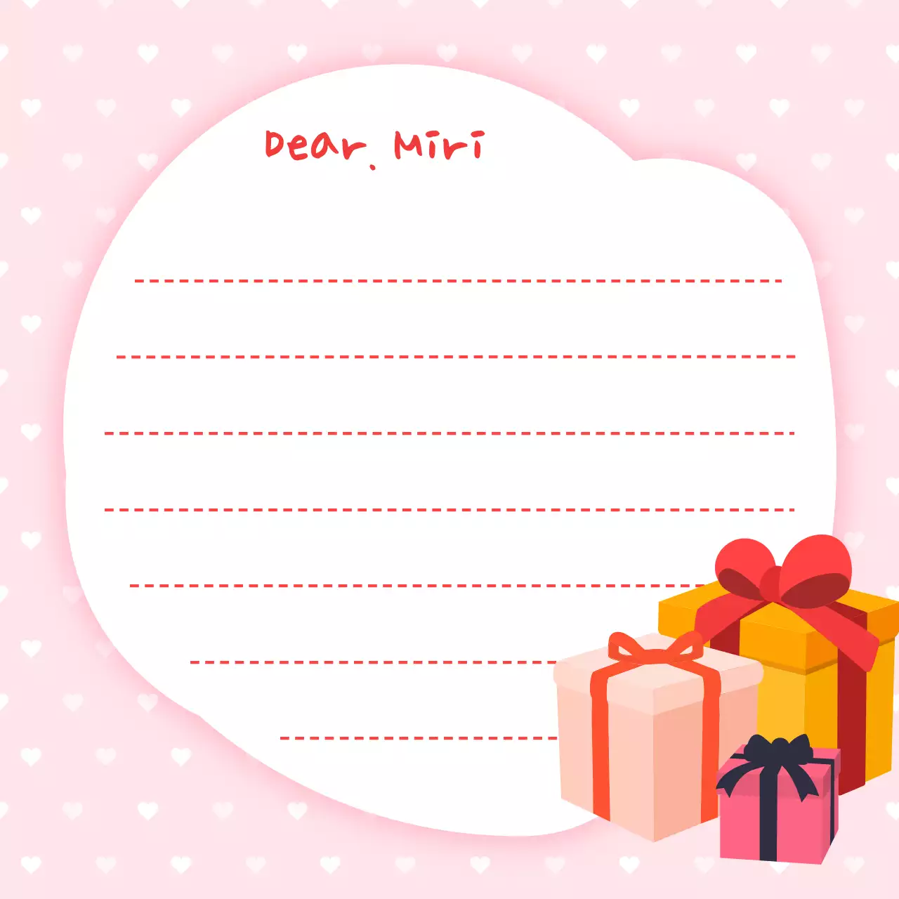 핑크 아기자기한 편지 문구