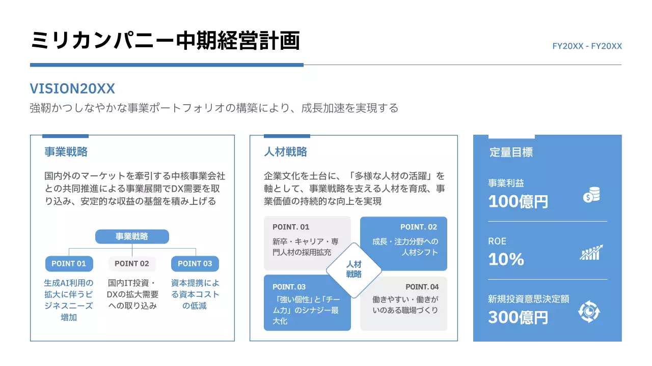 青 シンプル ビジネス 資料