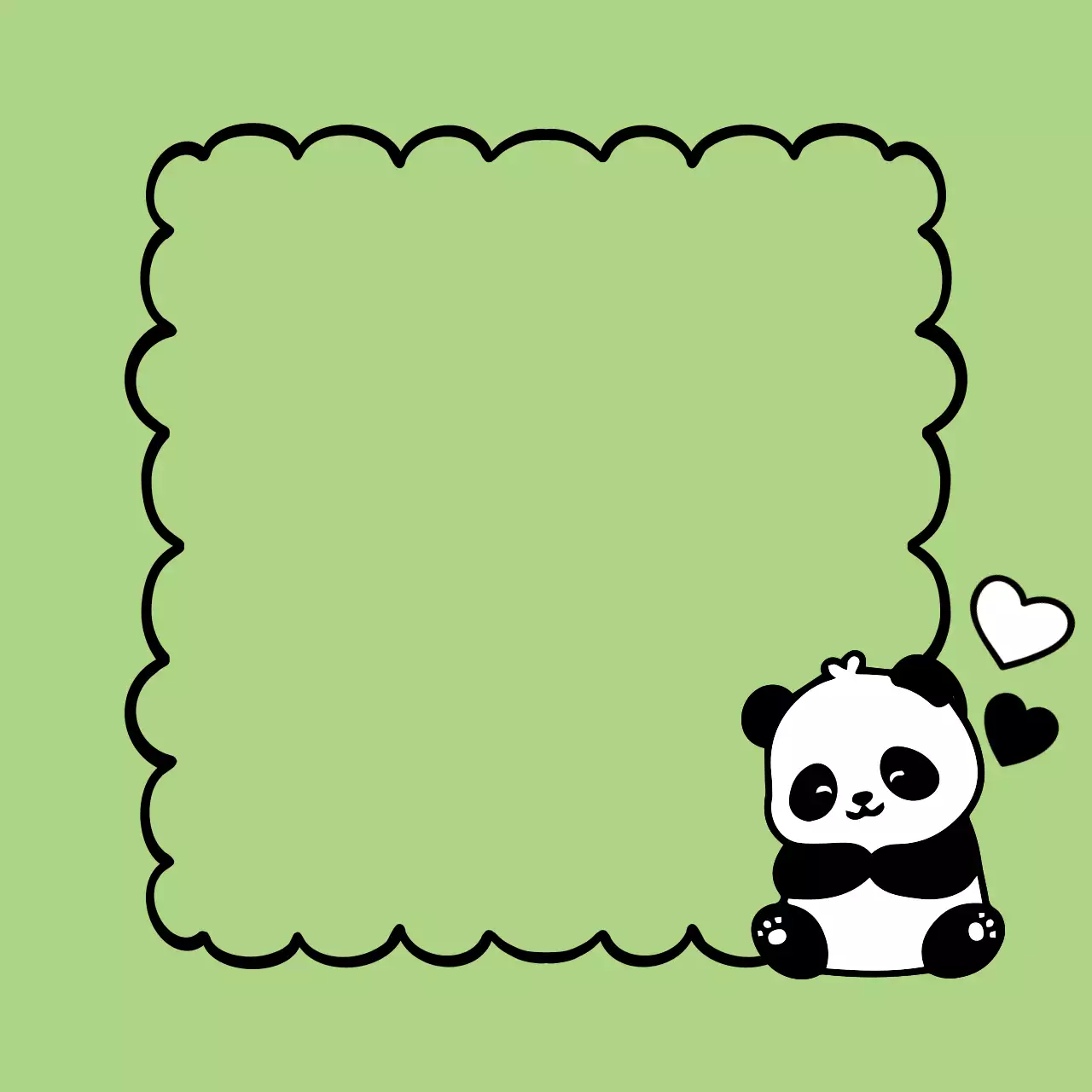 연두 아기자기한 팬더 엽서