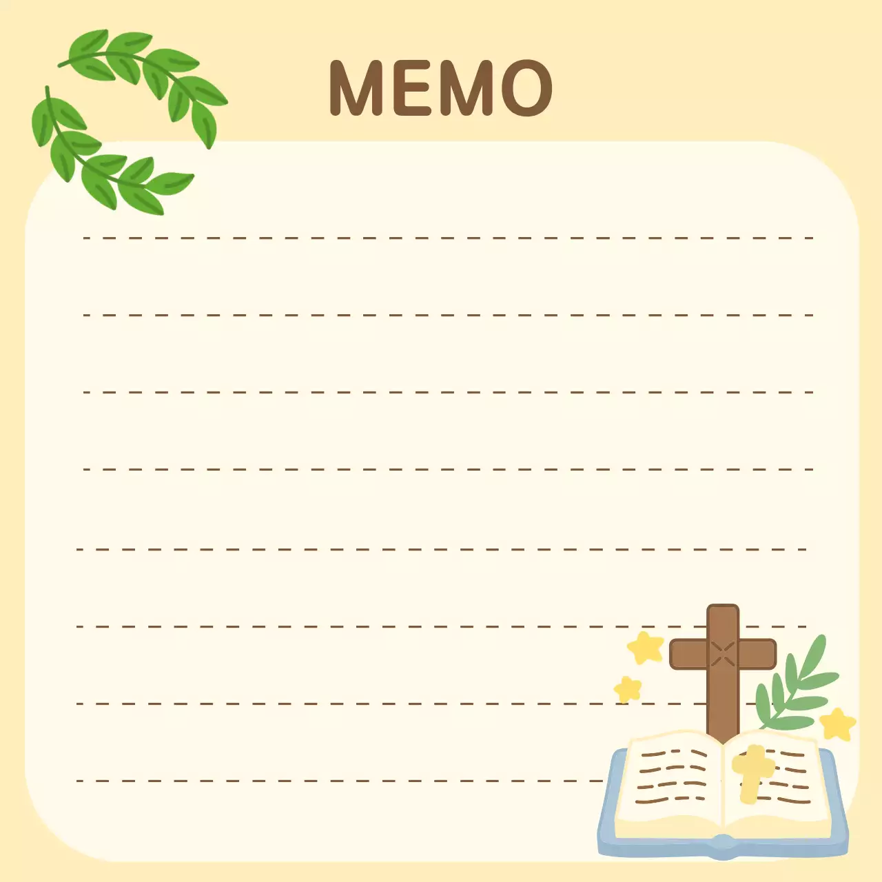 베이지 심플 종교 노트지