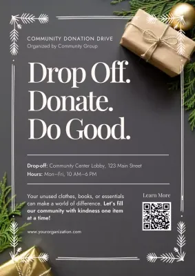 Green Elegant Donation Announcement Poster