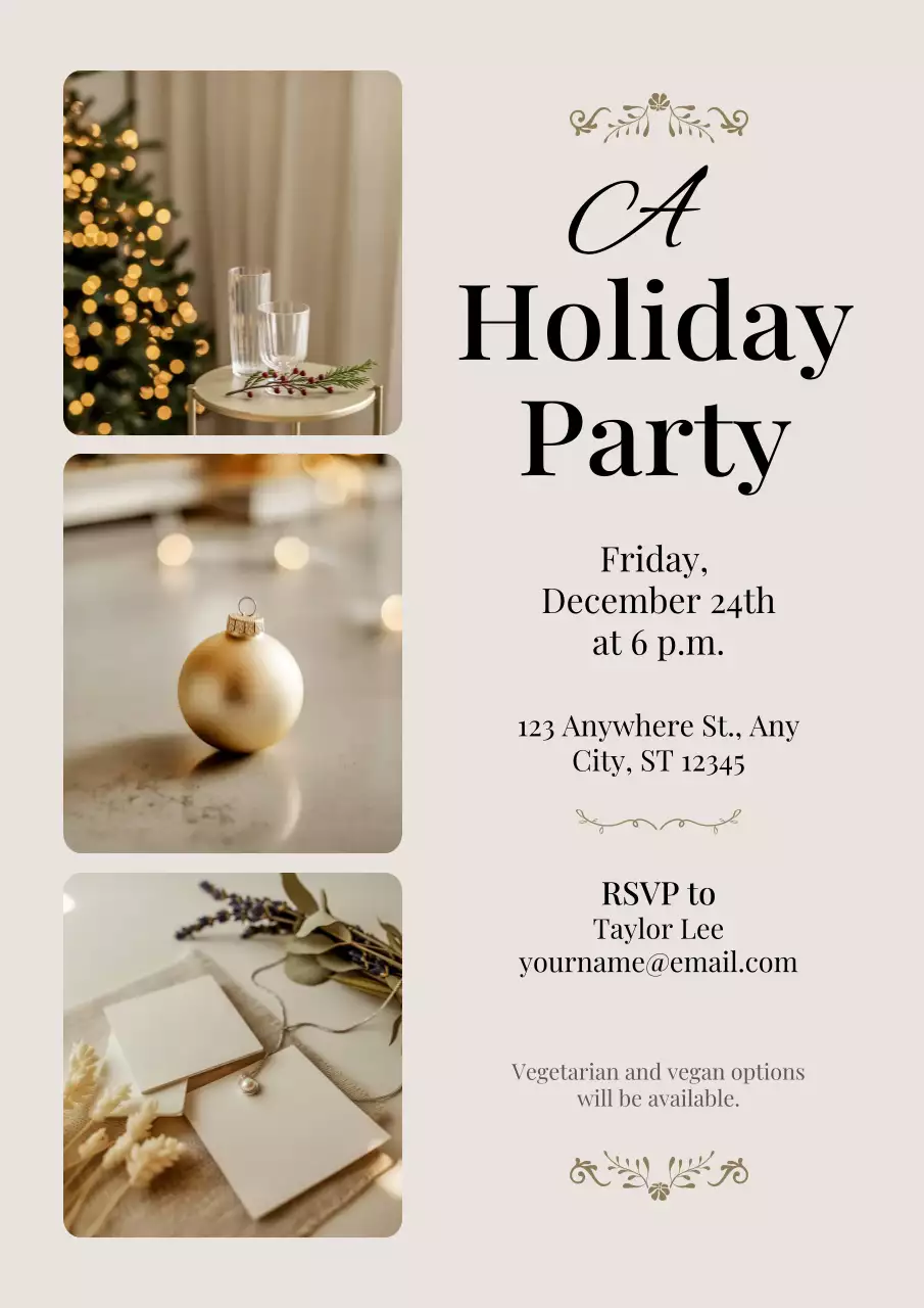 Beige Elegant Cocktail Invitation Poster