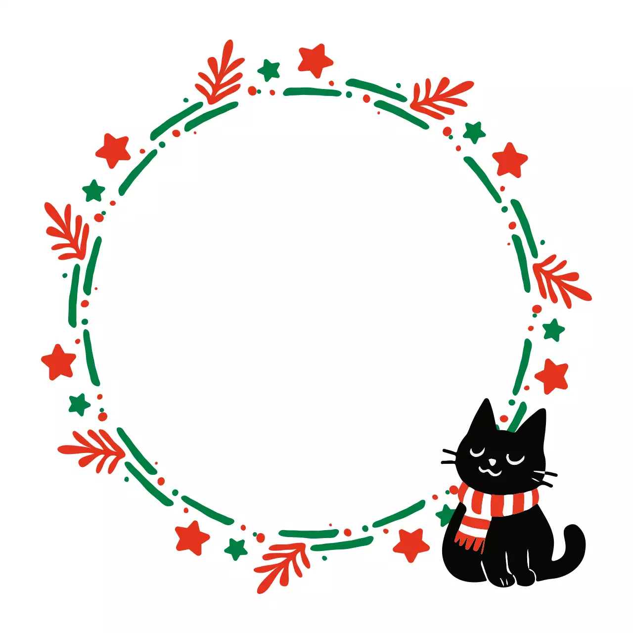 검정 아기자기한 고양이 스티커