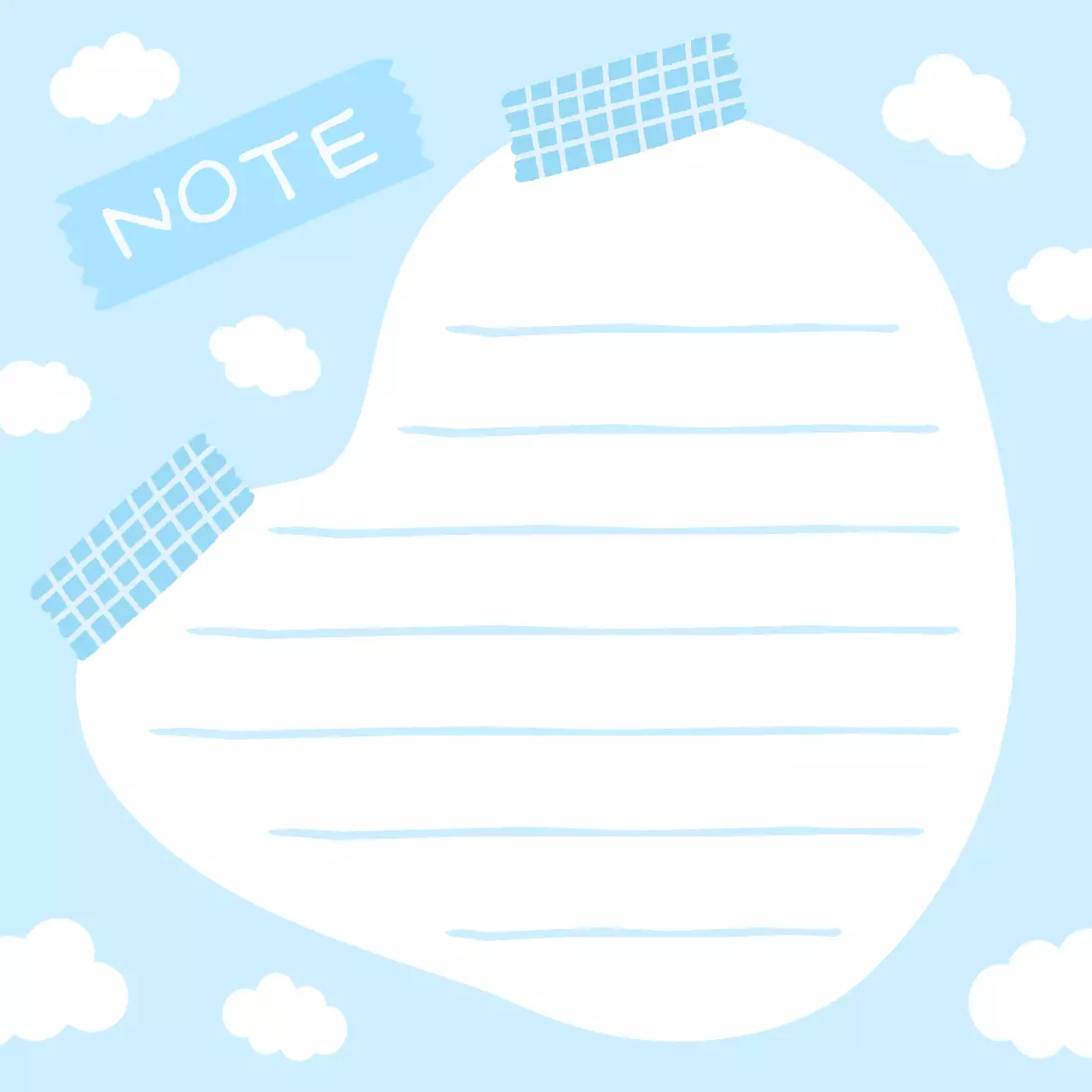 Perencana catatan minimal biru, buku harian lucu