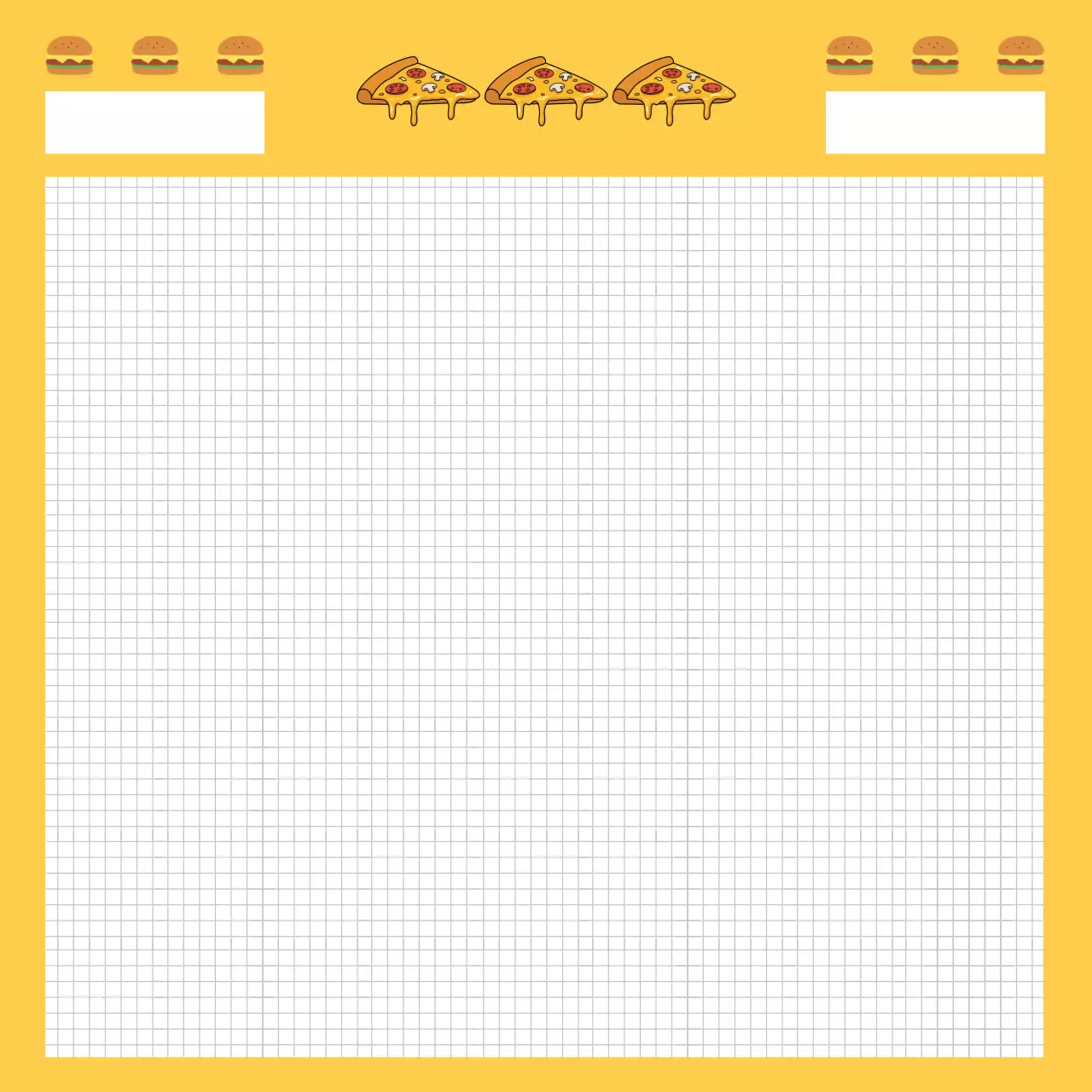 노랑색 배경의 피자 프레임