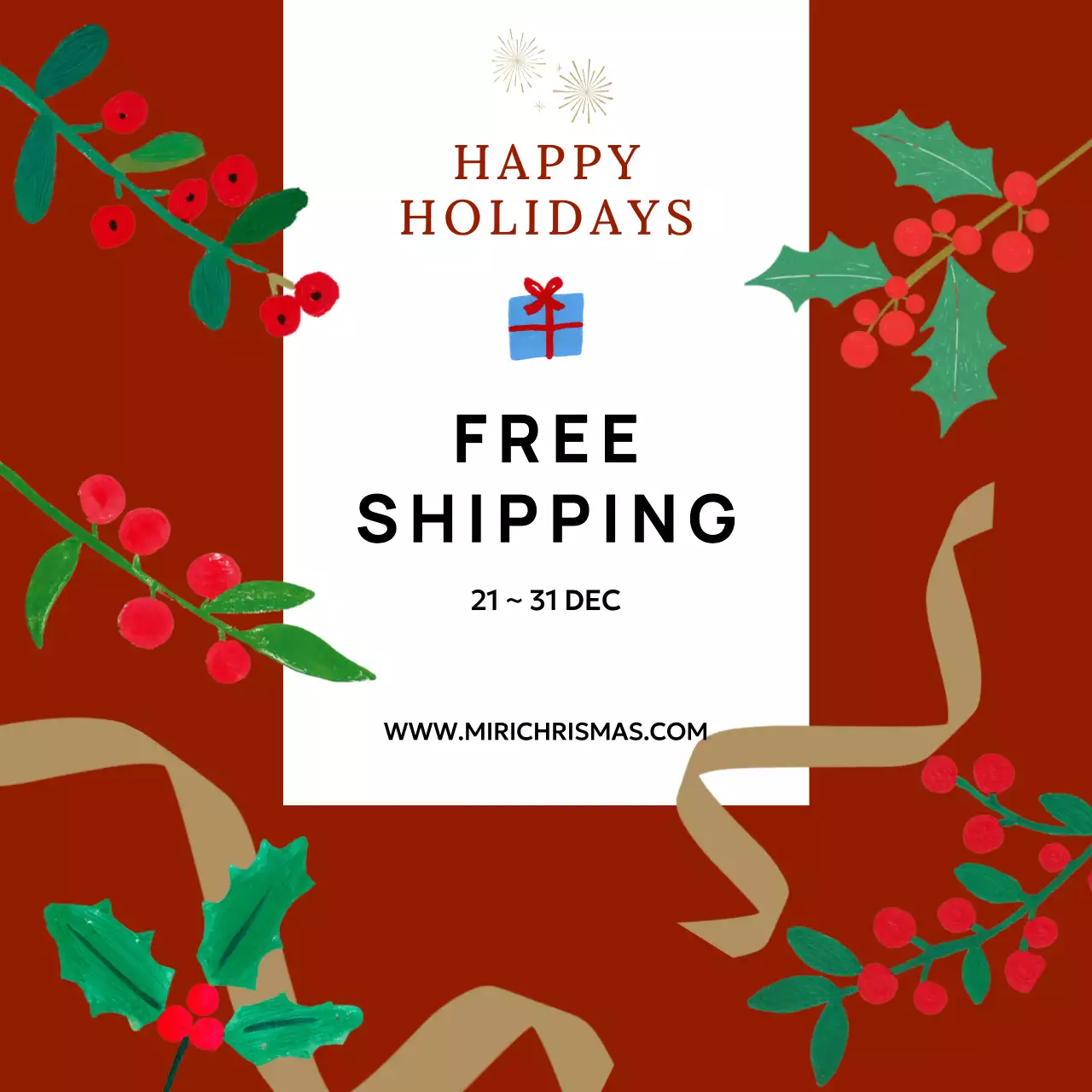 red festive holiday promotion