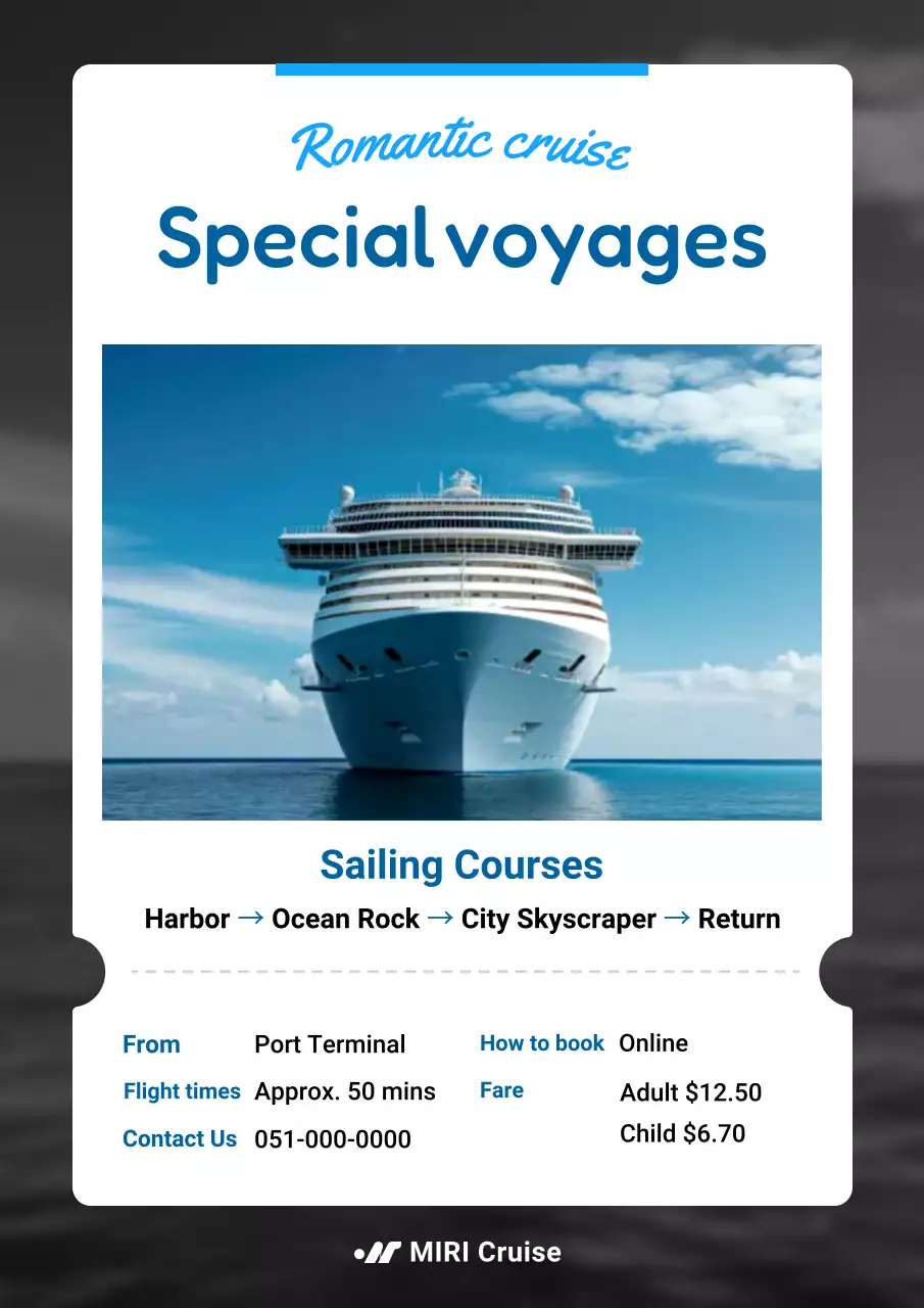 blue modern cruise promotion