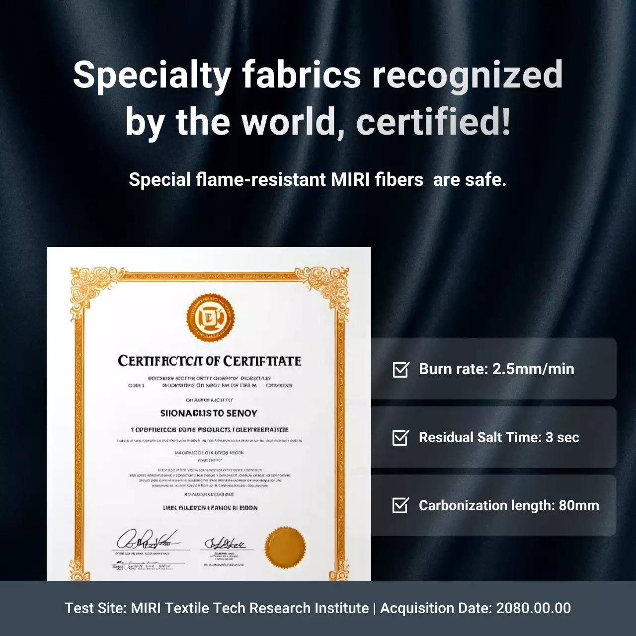 giấy chứng nhận vải hiện đại vàng