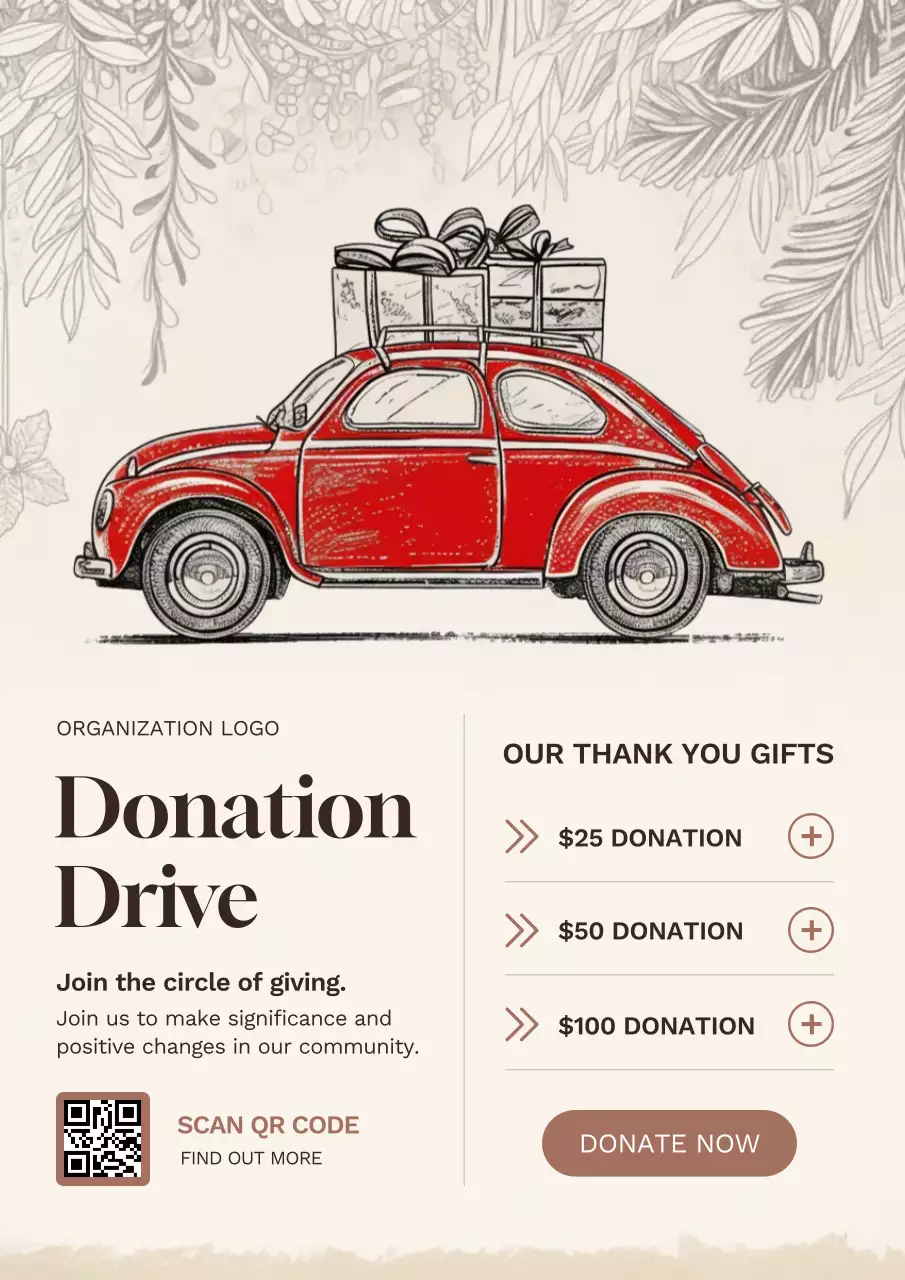 Vintage Christmas Donation Web Poster