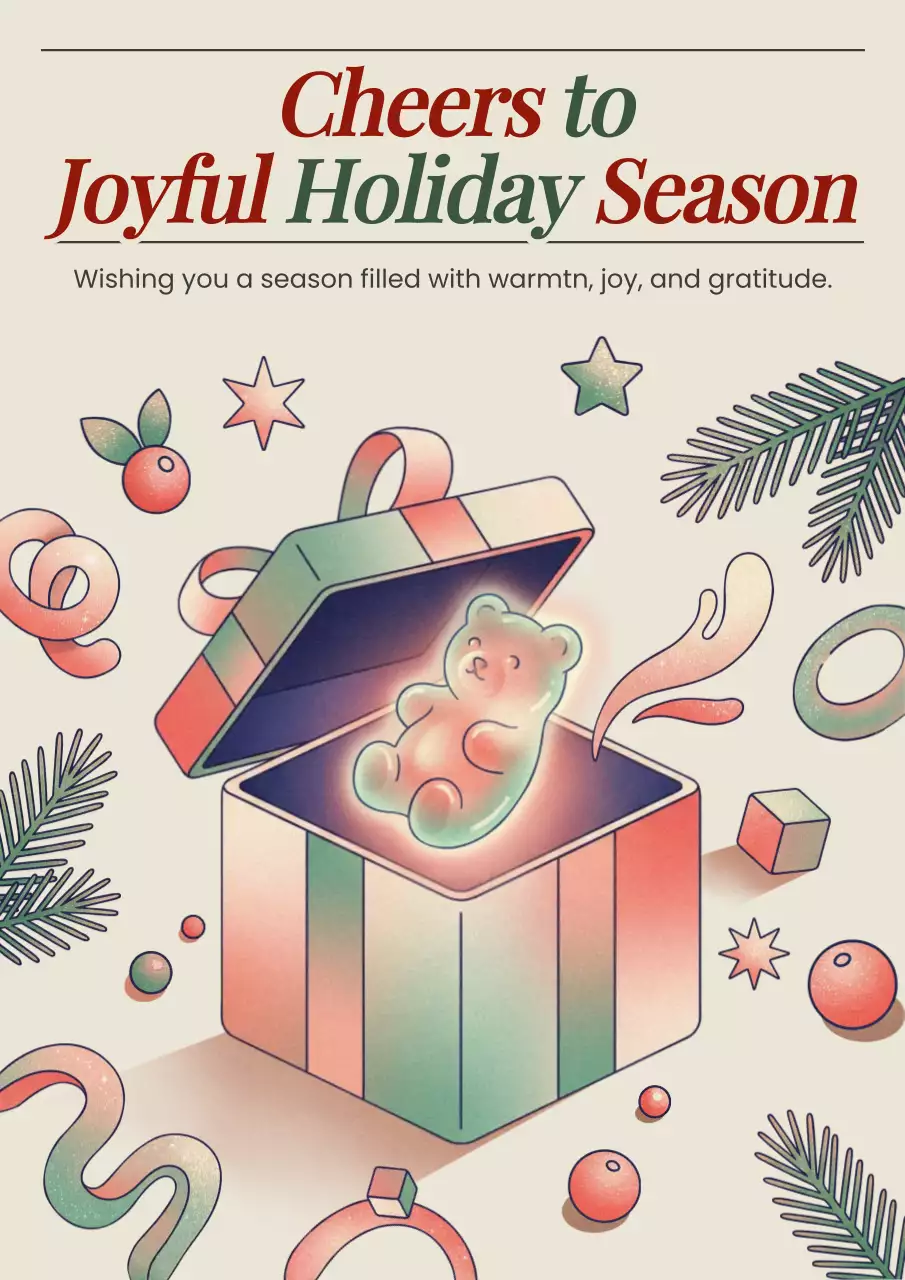 Beige Festive Holiday Greeting