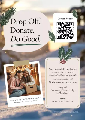 Beige Modern Donation Announcement Poster