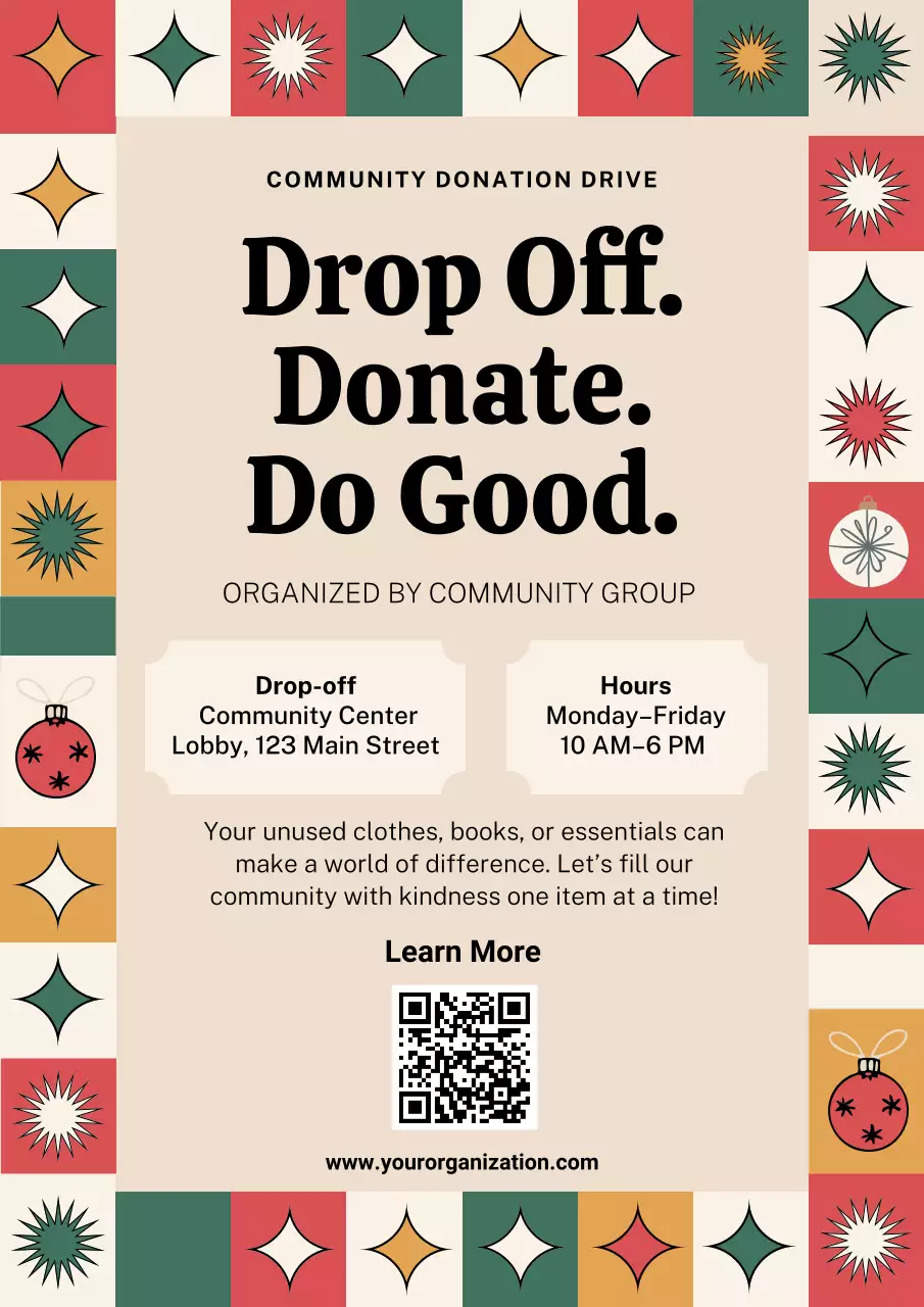 beige retro community announcement