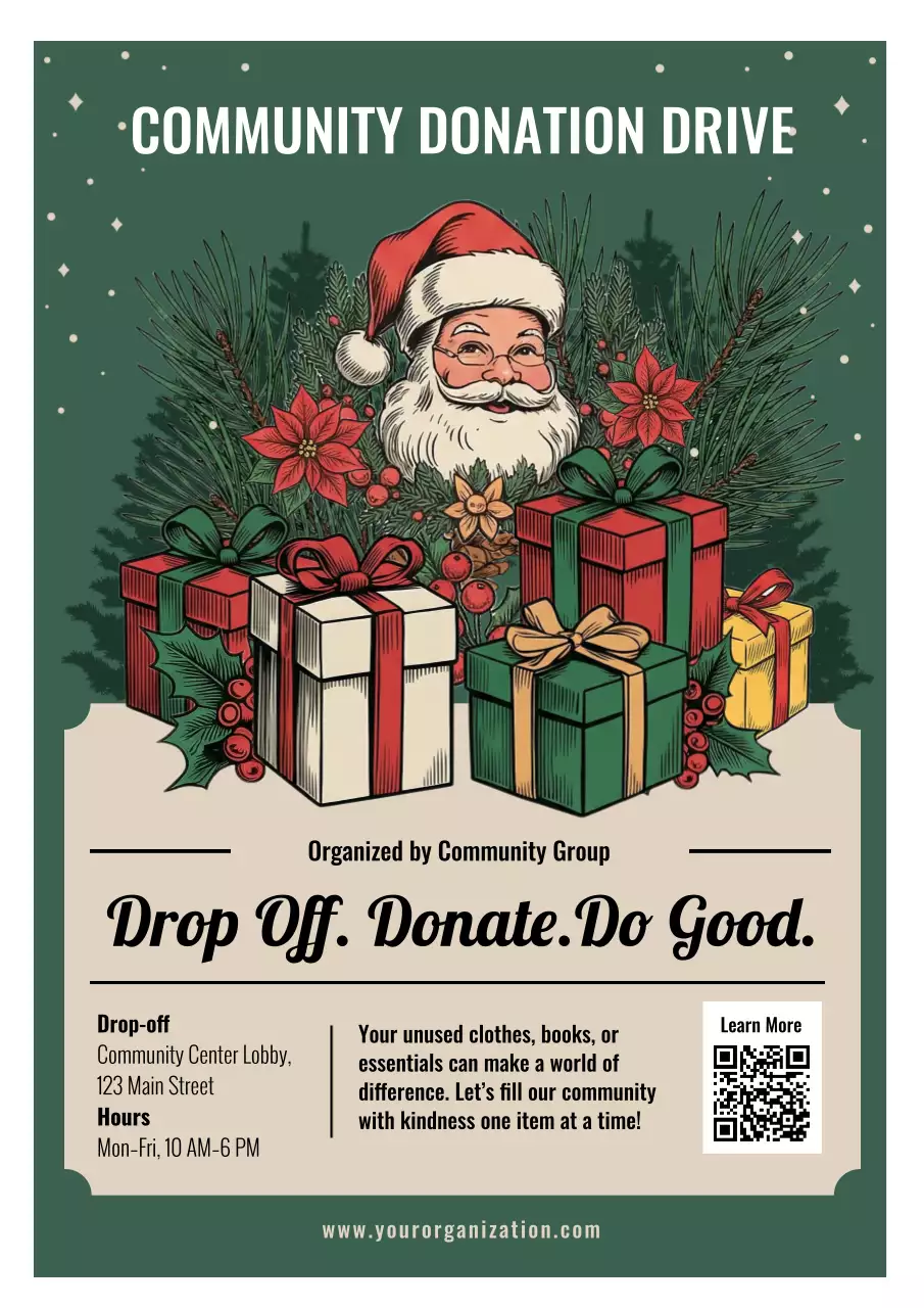 Green Vintage Donation Announcement Poster