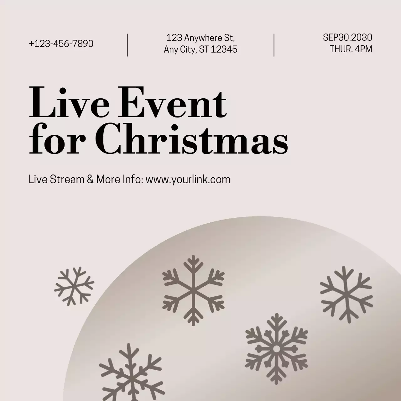 Beige Elegant Christmas Event Announcement Instagram Post