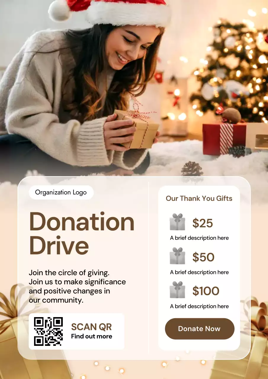 Modern Green Donation Web Poster