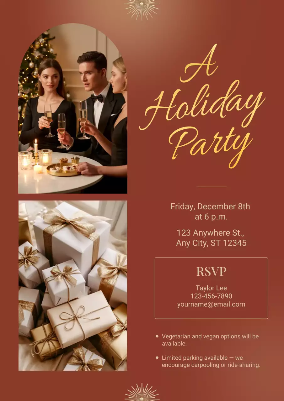 Brown Elegant Cocktail Invitation Poster