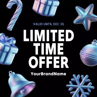 Black Modern Holiday Promotion Instagram Post