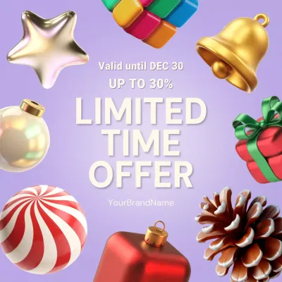 Purple Modern Holiday Promotion Instagram Post