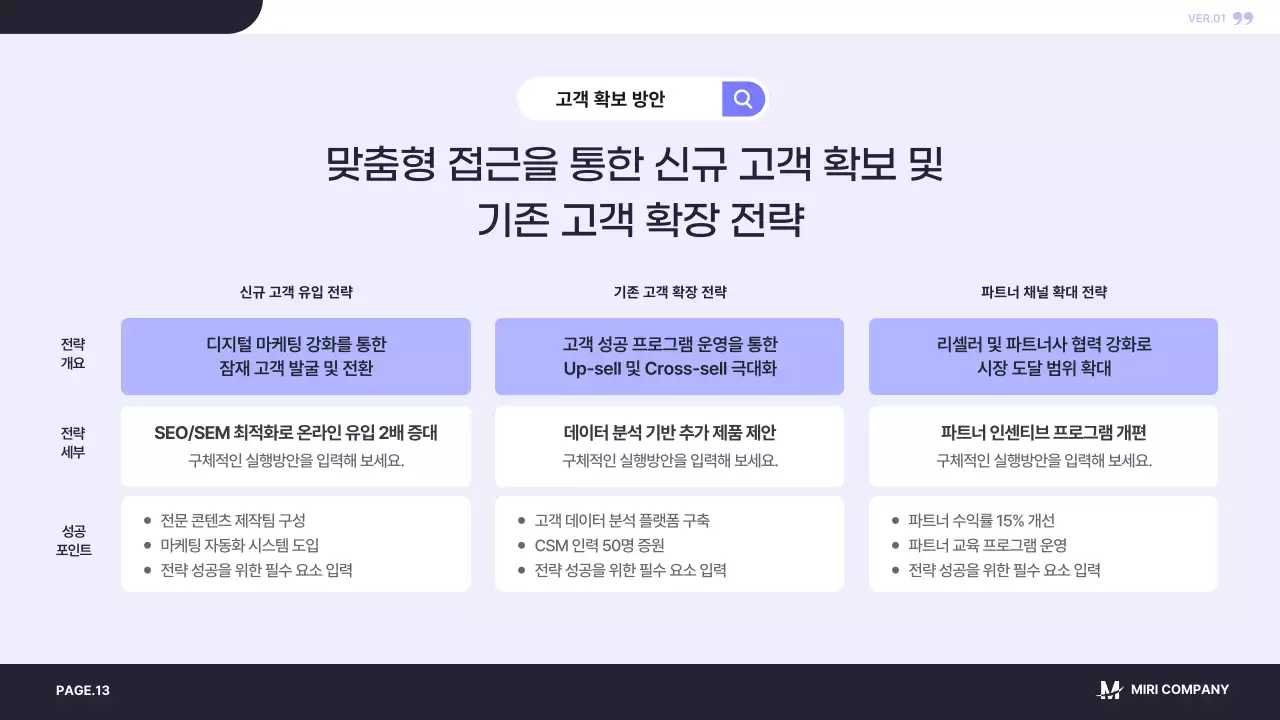 남색 모던 사업 계획 제안서