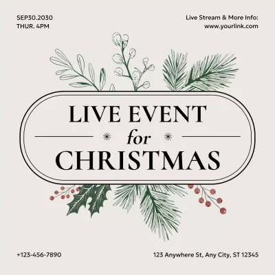 Beige Elegant Christmas Announcement Instagram Post