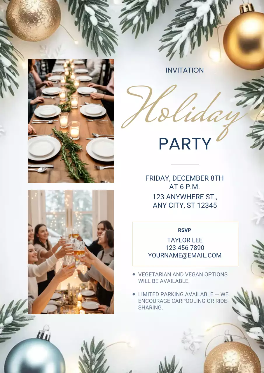 Gold Elegant Party Invitation Poster