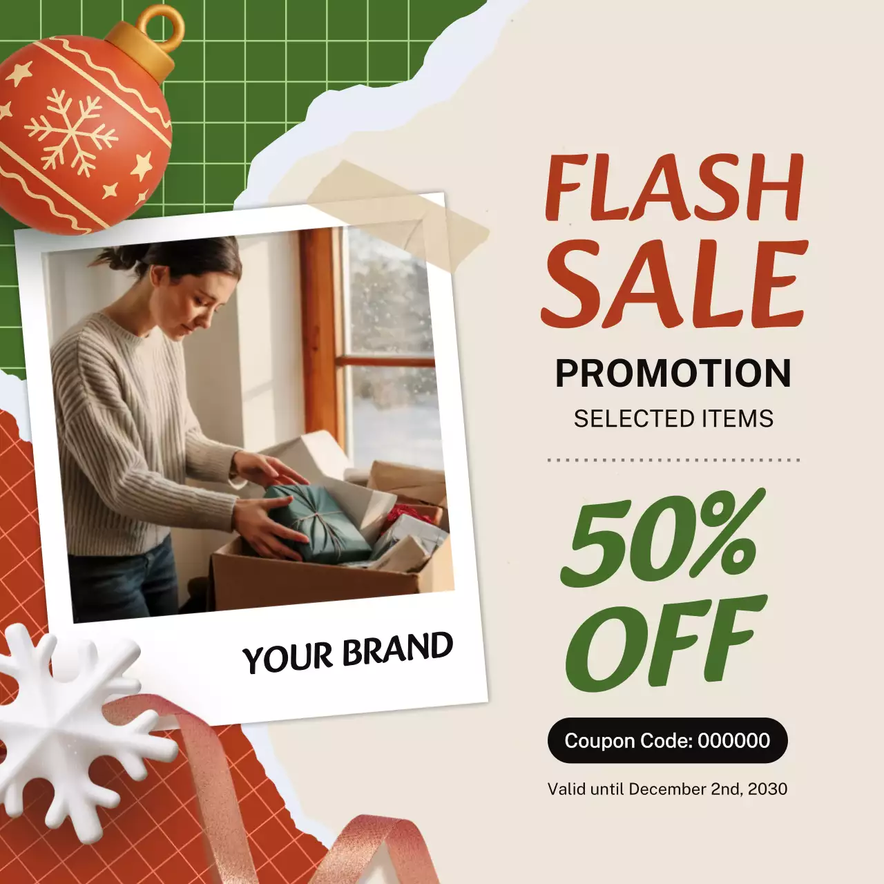 Beige Modern Holiday Promotion