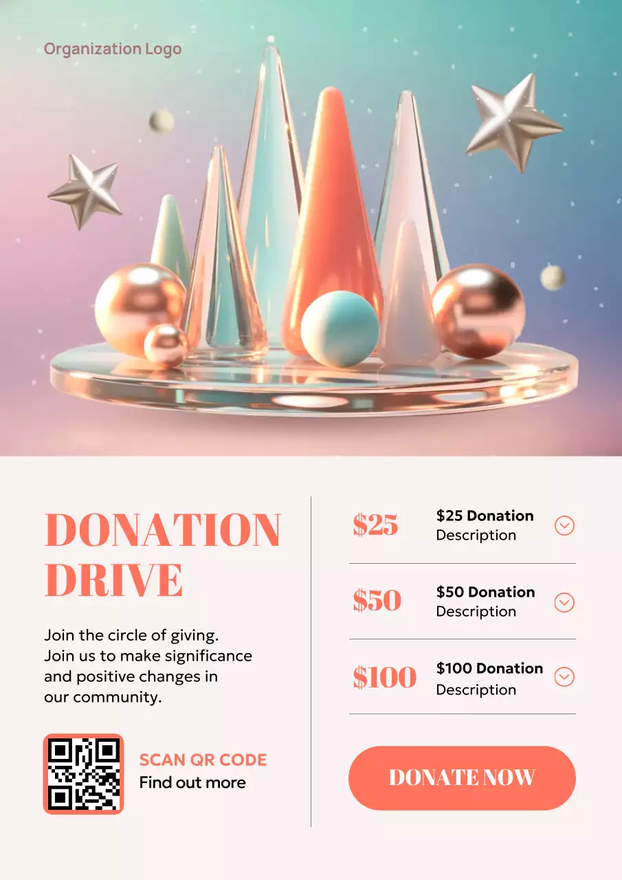 Pastel Abstract Donation Web Poster