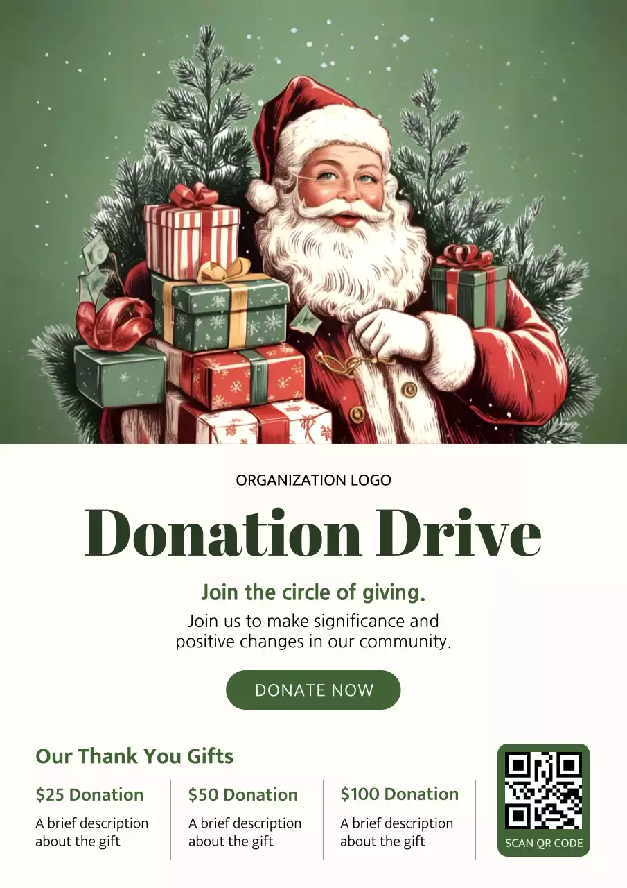 Christmas Vintage Donation Web Poster