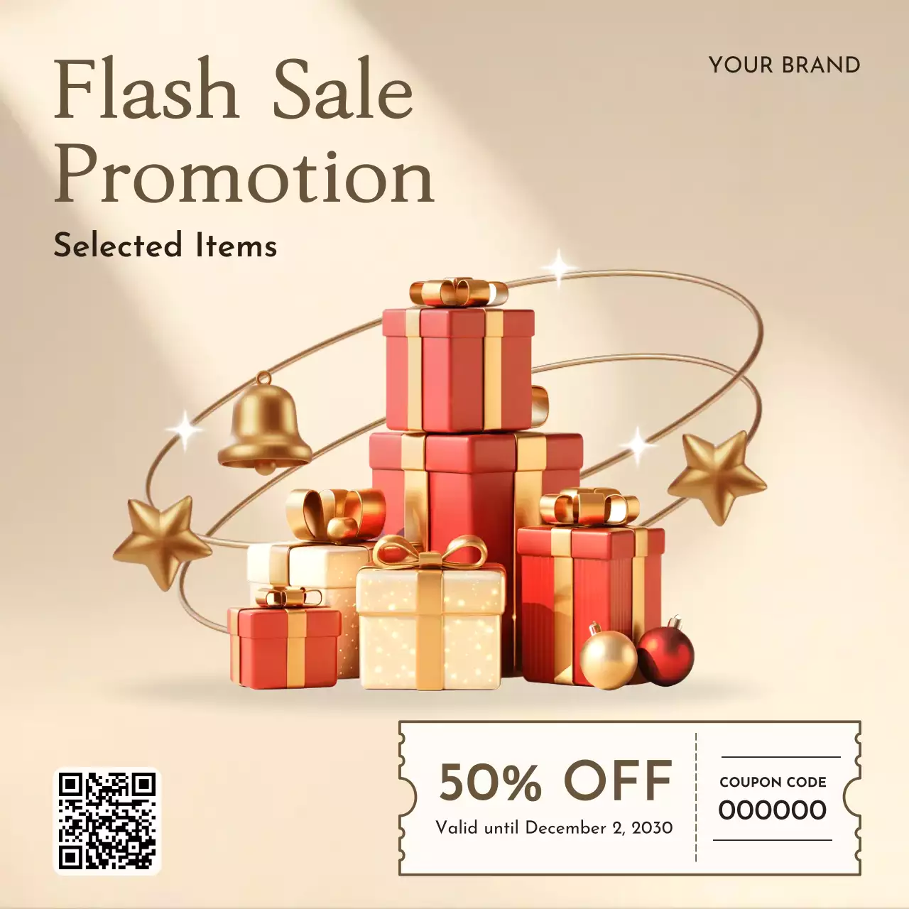 Beige Elegant Sale Promotion Spcial Media Square