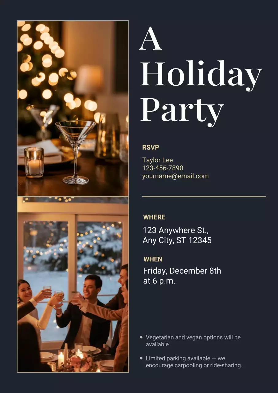 Gold Elegant Party Invitation Poster