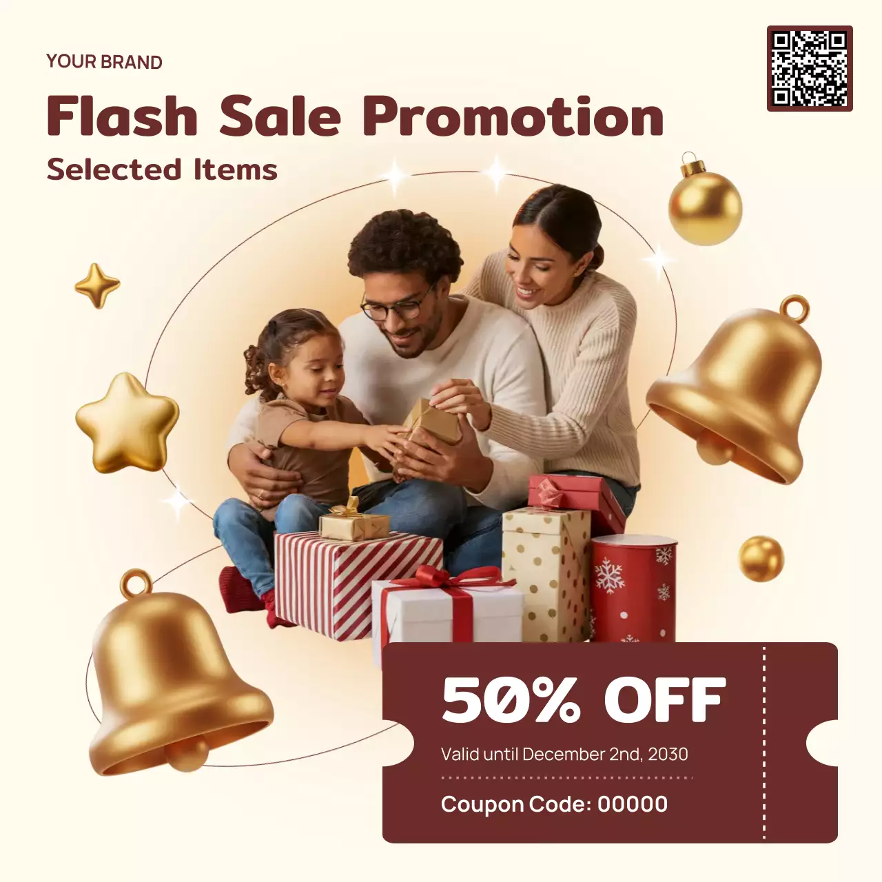 Beige Modern Holiday Promotion Social Media Square