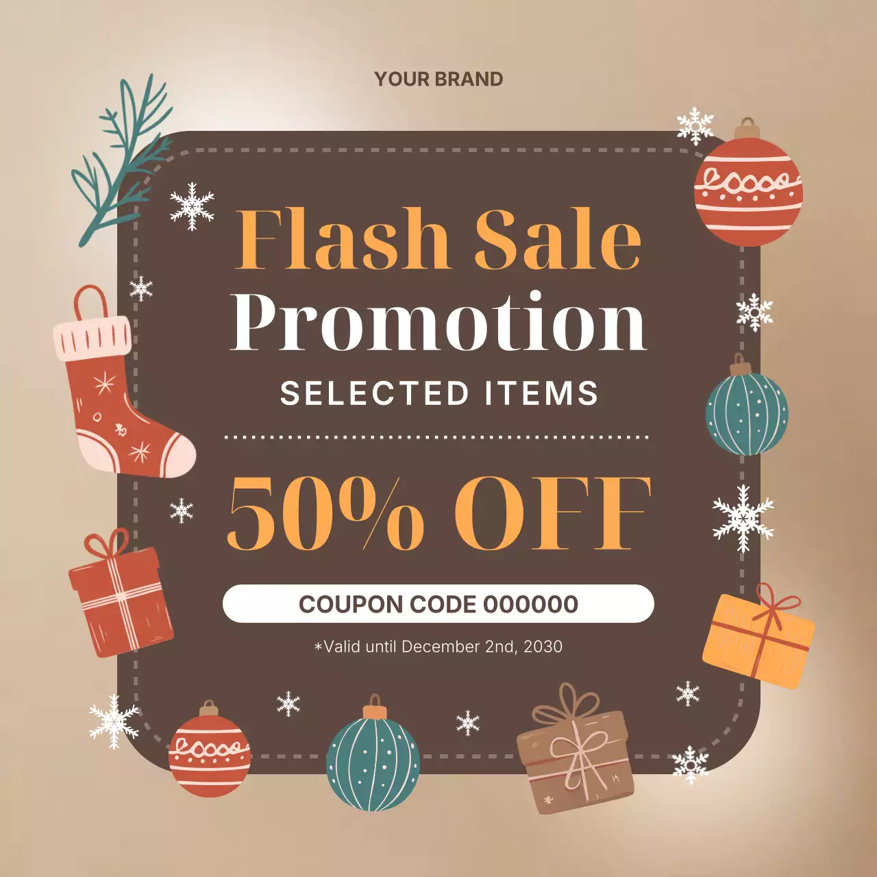 Beige Festive Sale Promotion Social Media Square