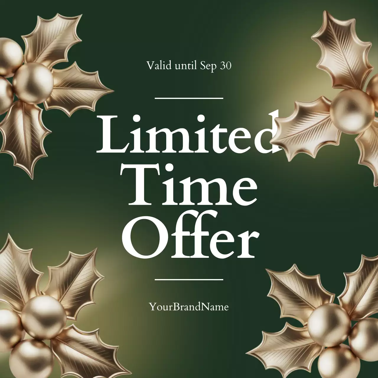 Green Elegant Holiday Promotion Instagram Post