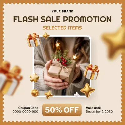 Beige Modern Holiday Promotion Social Media Square