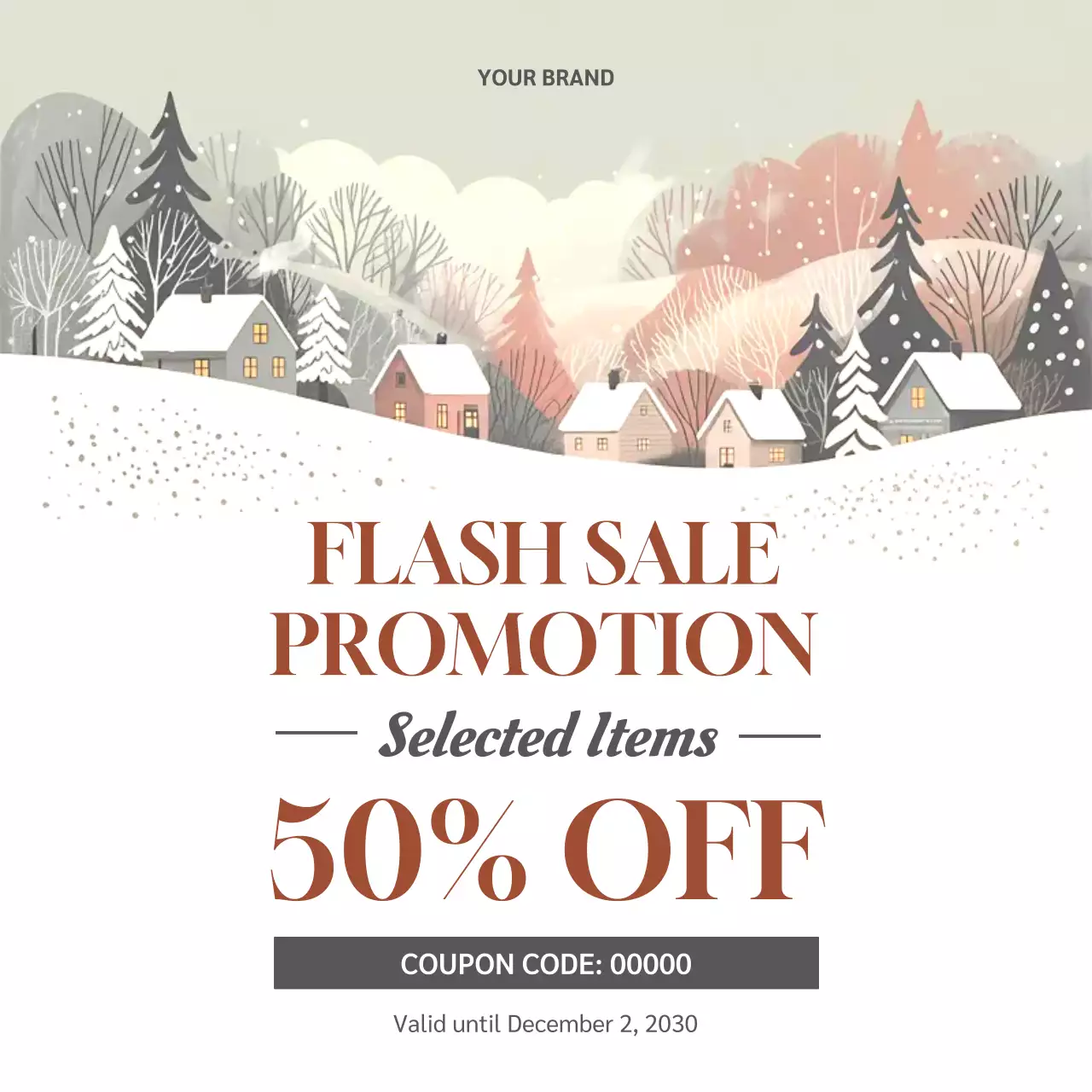 Grey Minimalist Winter Promotion Social Media Square