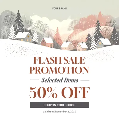 Grey Minimalist Winter Promotion Social Media Square