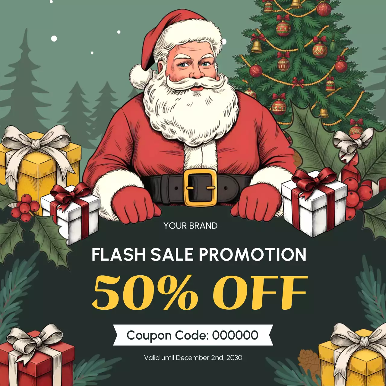 green vintage holiday promotion