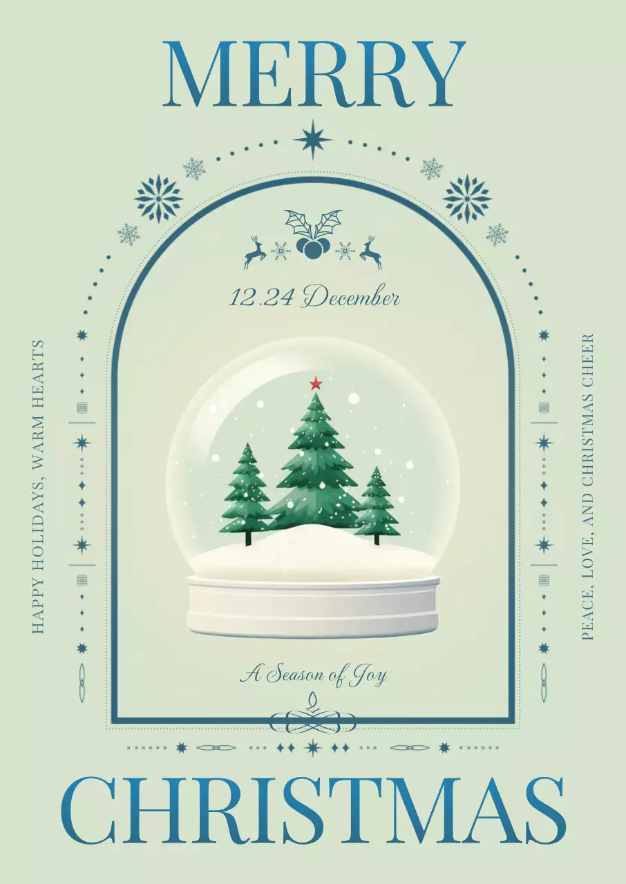 민트 클래식 크리스마스 엽서