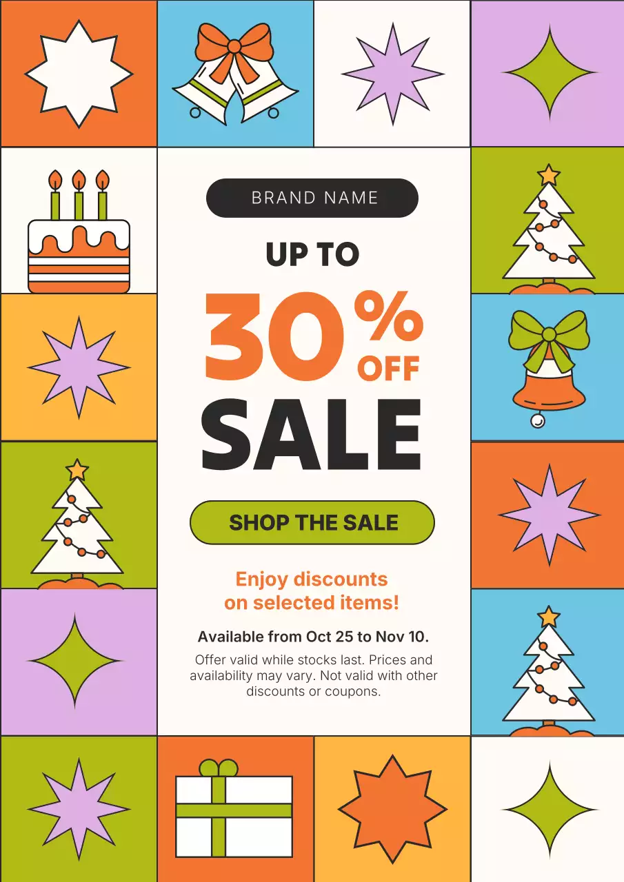 Colorful Festive Holiday Sale Promotion Poster