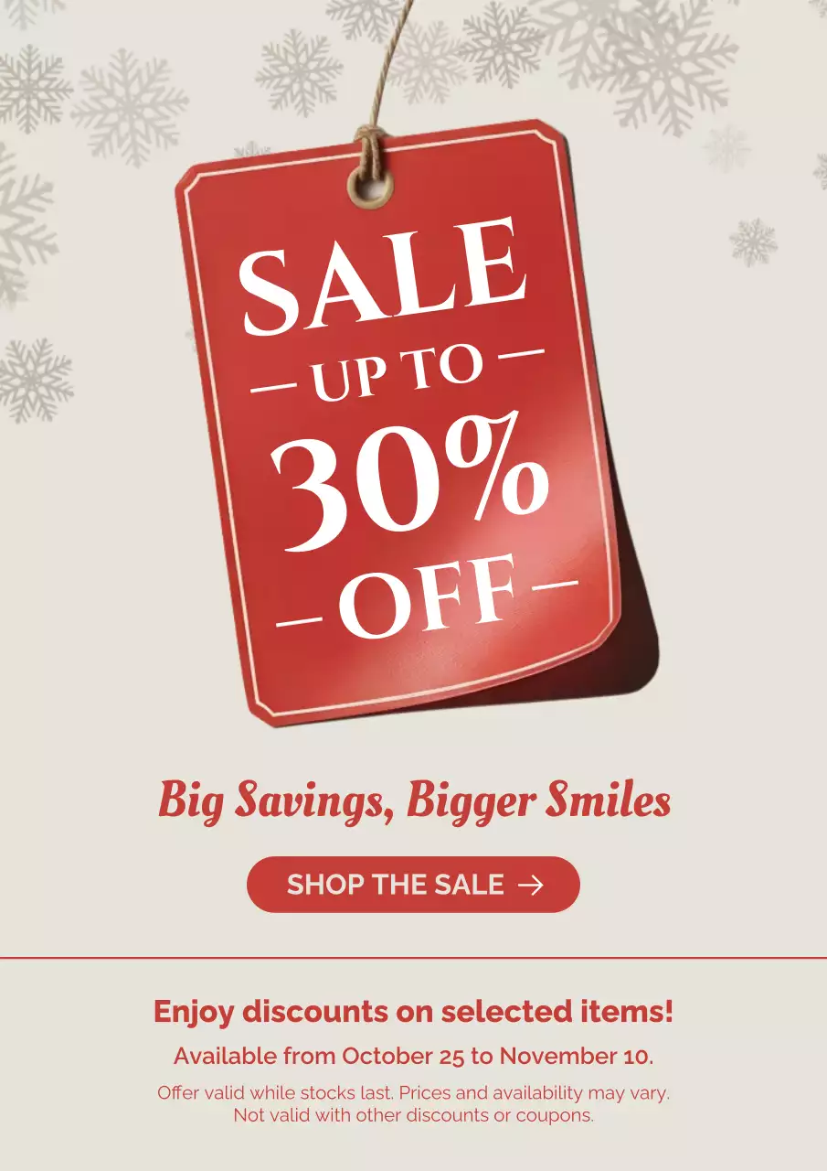 Red Modern Sale Promotion Poster