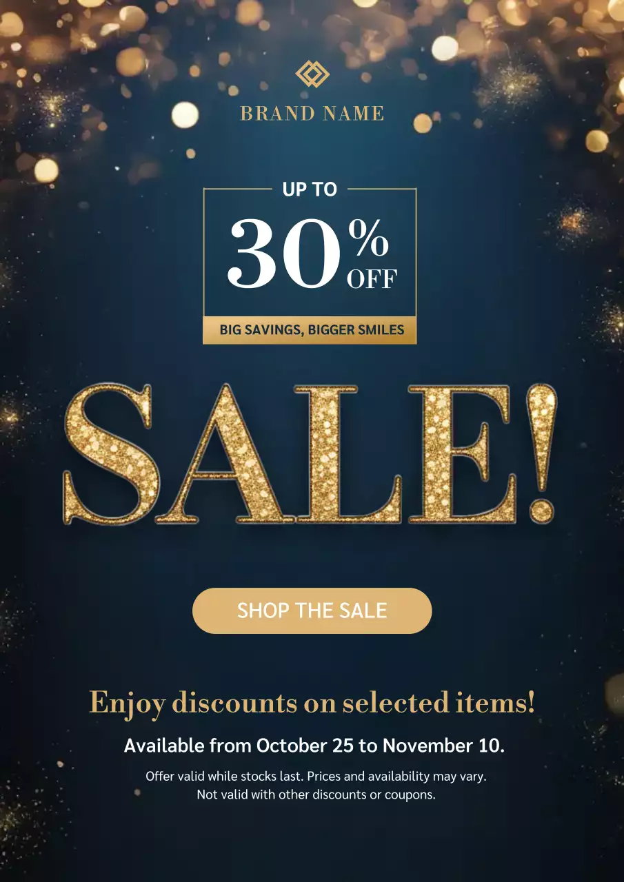 Gold Elegant Sale Promotion Poster