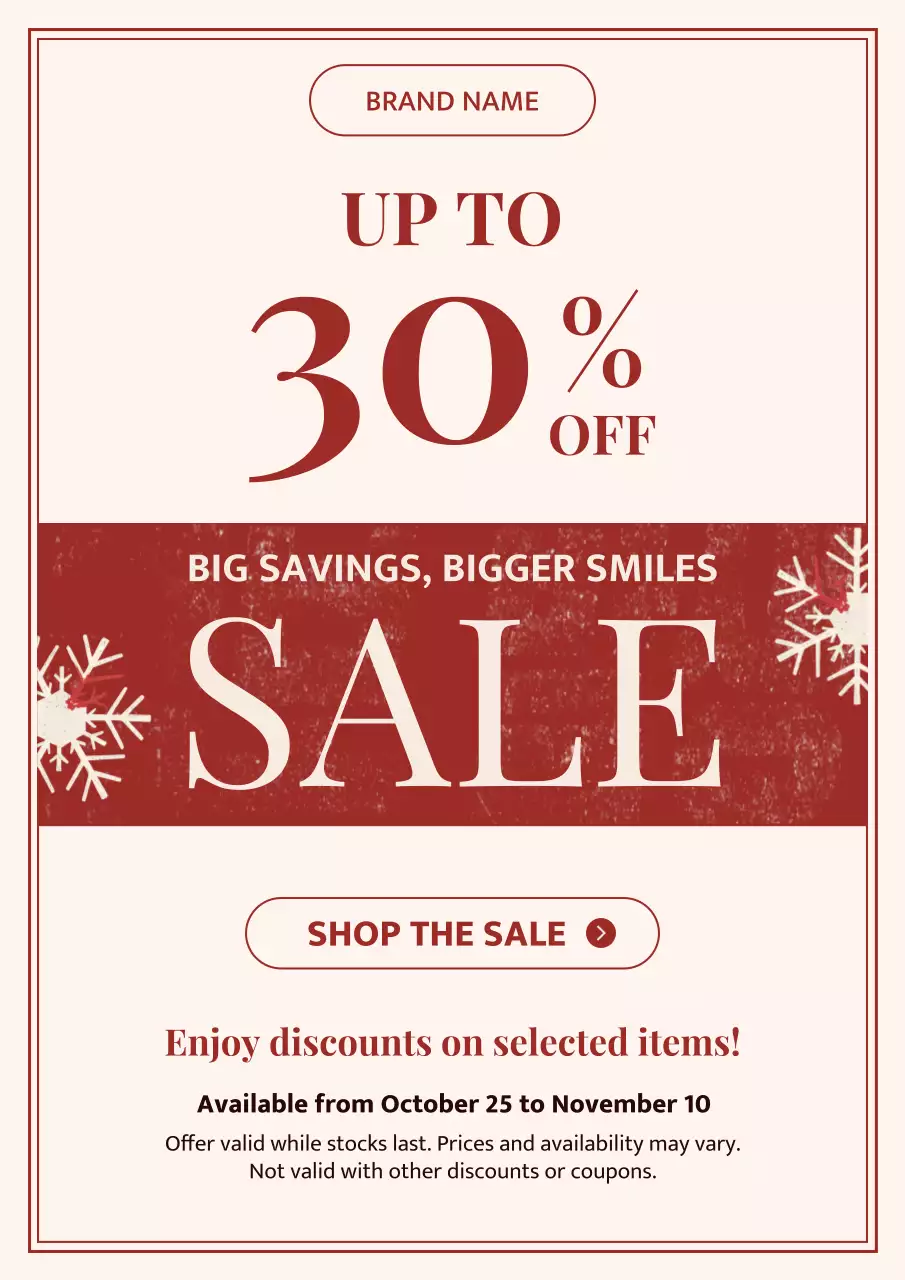 Red Classic Sale Promotion Poster