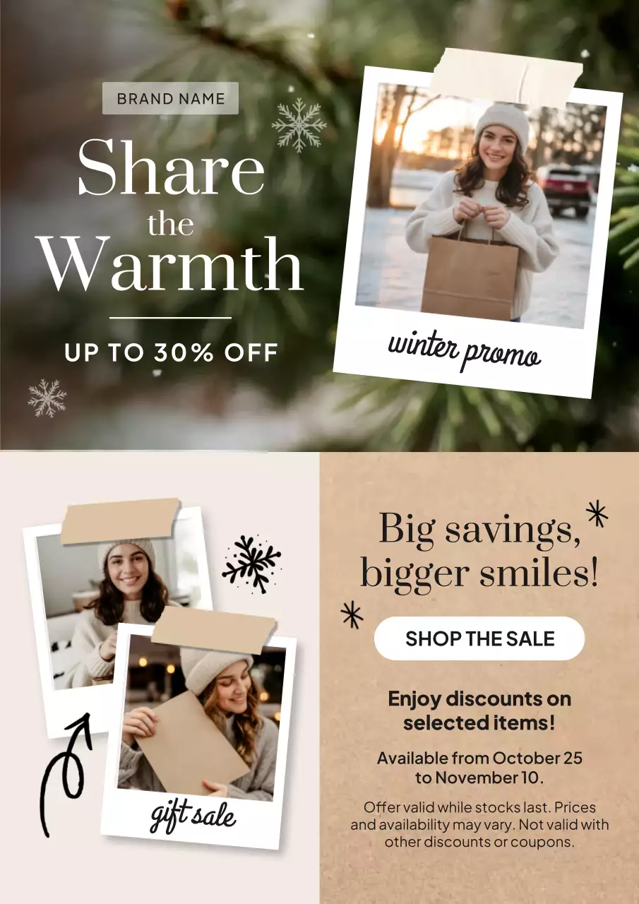 Beige Modern Winter Promotion Poster