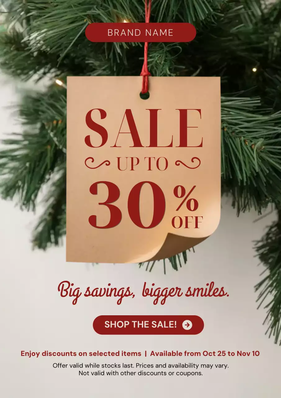 Beige Classic Holiday Sale Promotion Poster