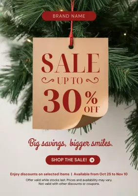 Beige Classic Holiday Sale Promotion Poster