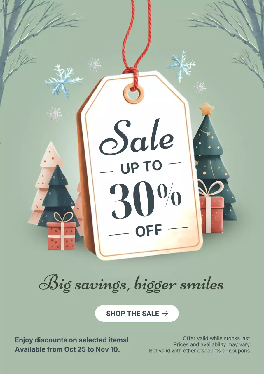 Green Festive Sale Promotion Poster