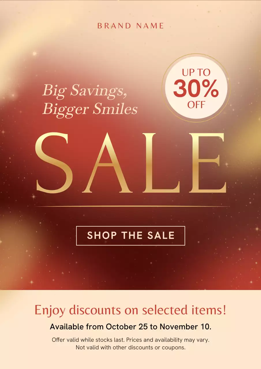 Red Elegant Sale Promotion Poster