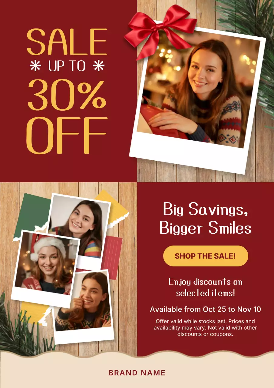 Red Festive Holiday Sale Promotion Poster